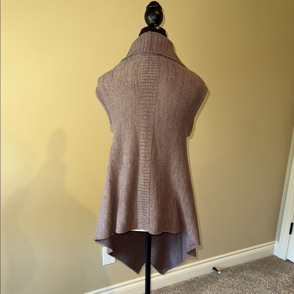 Urban Behavior Vest Poncho Lagenlook Mauve Wool Blend Knit Women’s Size S - Picture 3 of 9